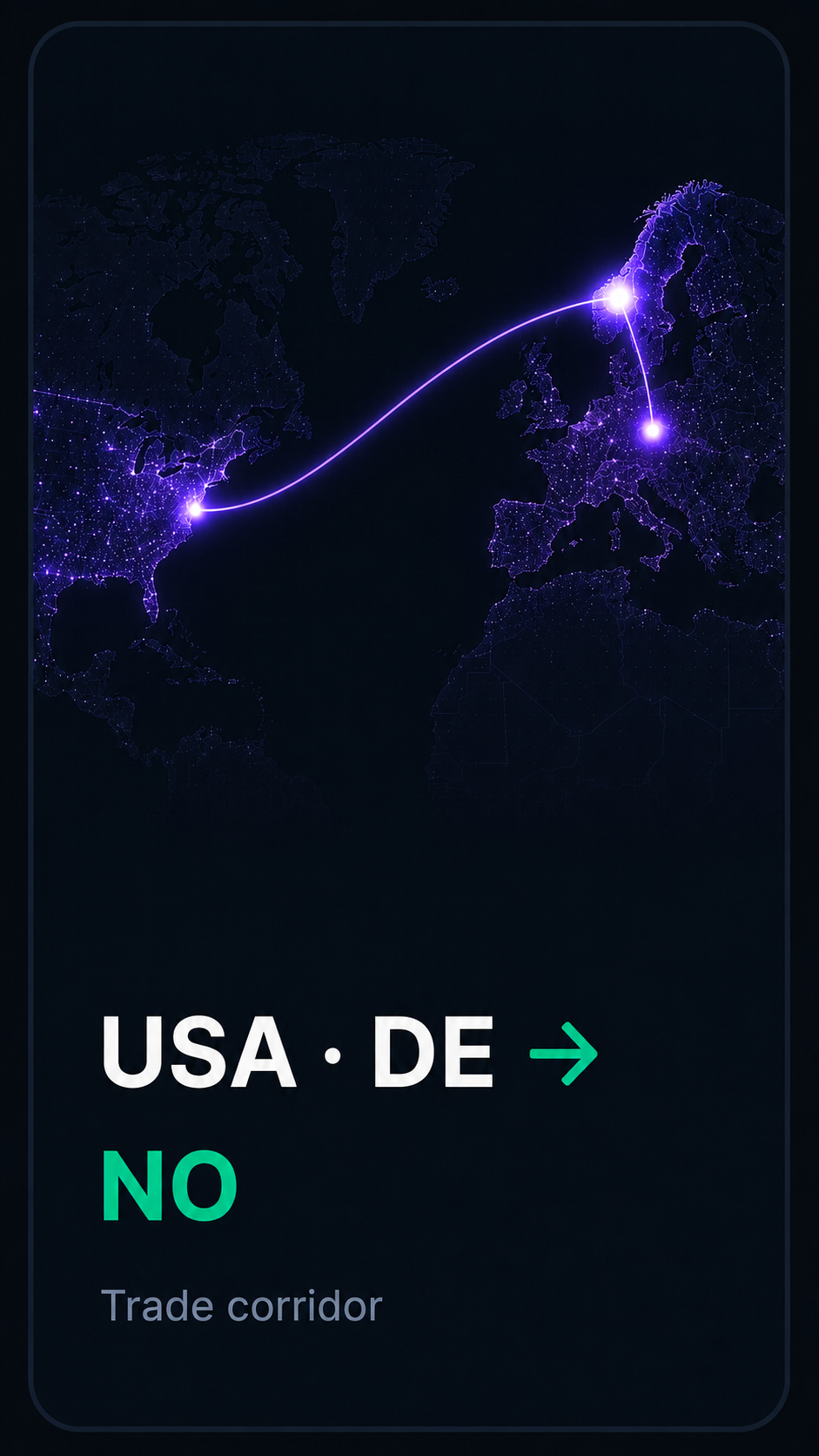 USA and Germany to Norway, trade corridor